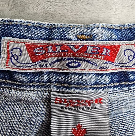 NEW Vintage 90s Silver Jeans Womens 26/32 Blue High Rise Straight Leg Button Fly - Picture 10 of 16